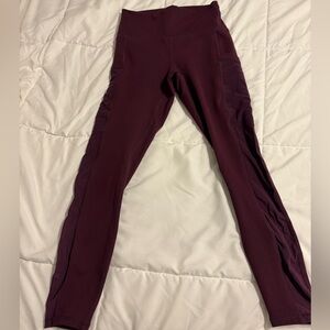 Fabletics XXS Powerhold Plum Leggings with Mesh sides